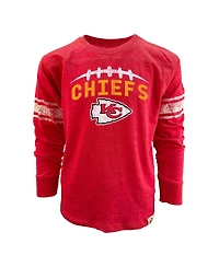 Wes & Willy Big Boys and Girls Red Kansas City Chiefs Football Long Sleeve T-Shirt