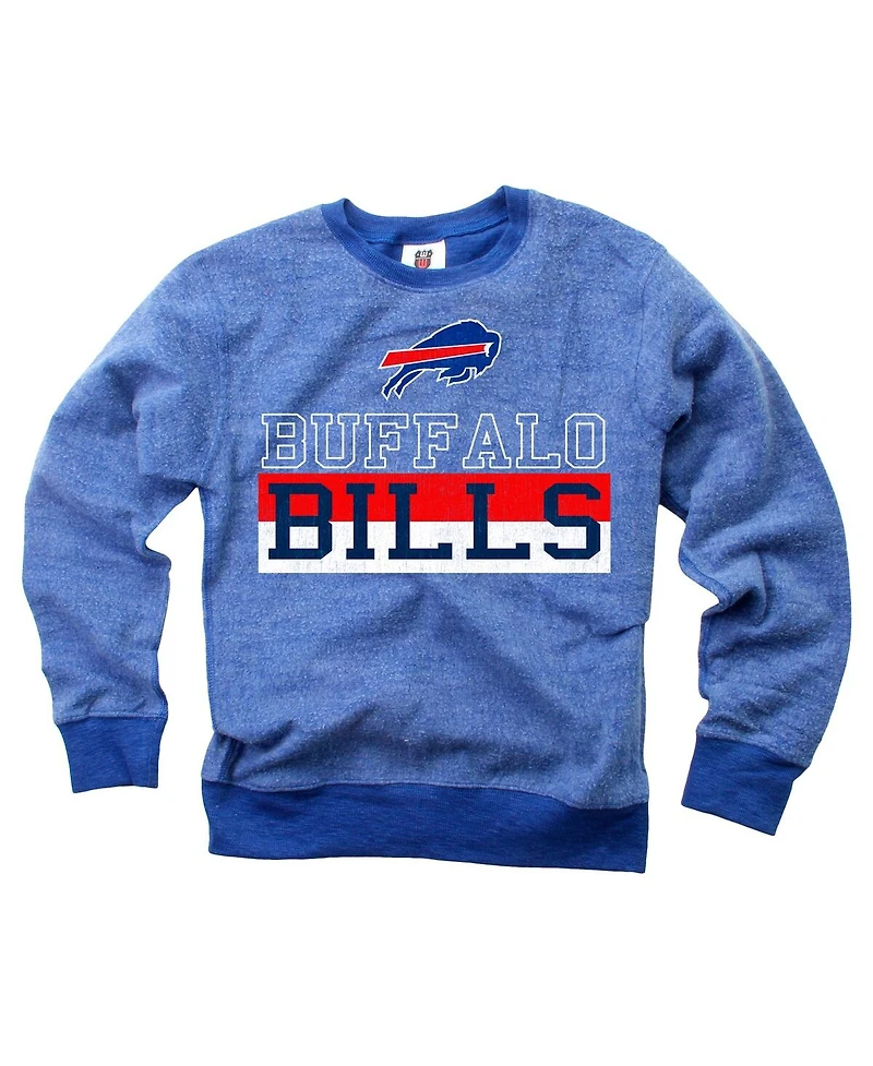 Wes & Willy Big Boys and Girls Royal Buffalo Bills Reversible Fleece Pullover Sweatshirt