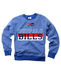 Wes & Willy Big Boys and Girls Royal Buffalo Bills Reversible Fleece Pullover Sweatshirt