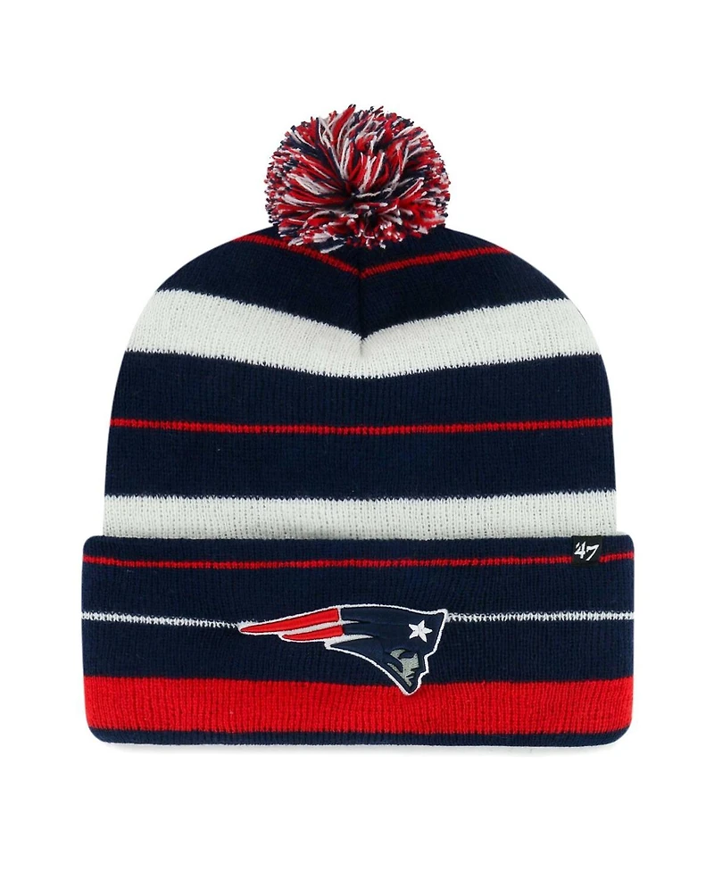 '47 Brand Men's Navy New England Patriots Powerline Cuffed Knit Pom with Hat