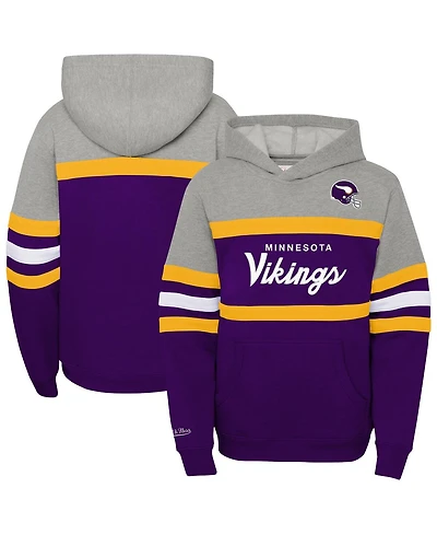 Mitchell & Ness Big Boys and Girls Purple Minnesota Vikings Throwback Head Coach Pullover Hoodie