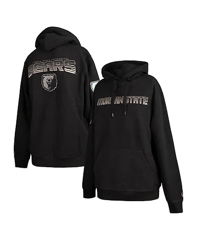 Fisll Men's Black Morgan State Bears Puff Print Sliced Pullover Hoodie