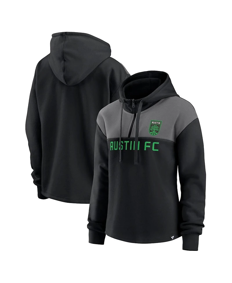 Fanatics Women's Black Austin Fc Fleece Quarter-Zip Hoodie