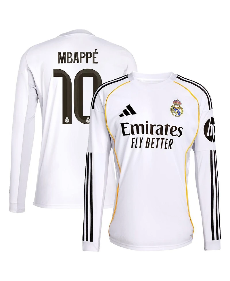 Adidas Men's Kylian Mbappe White Real Madrid 2025/26 Home Replica Player Jersey
