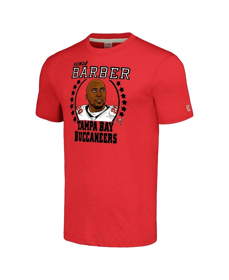Homage Men's Ronde Barber Heathered Red Tampa Bay Buccaneers Caricature Retired Player Tri-Blend T-Shirt