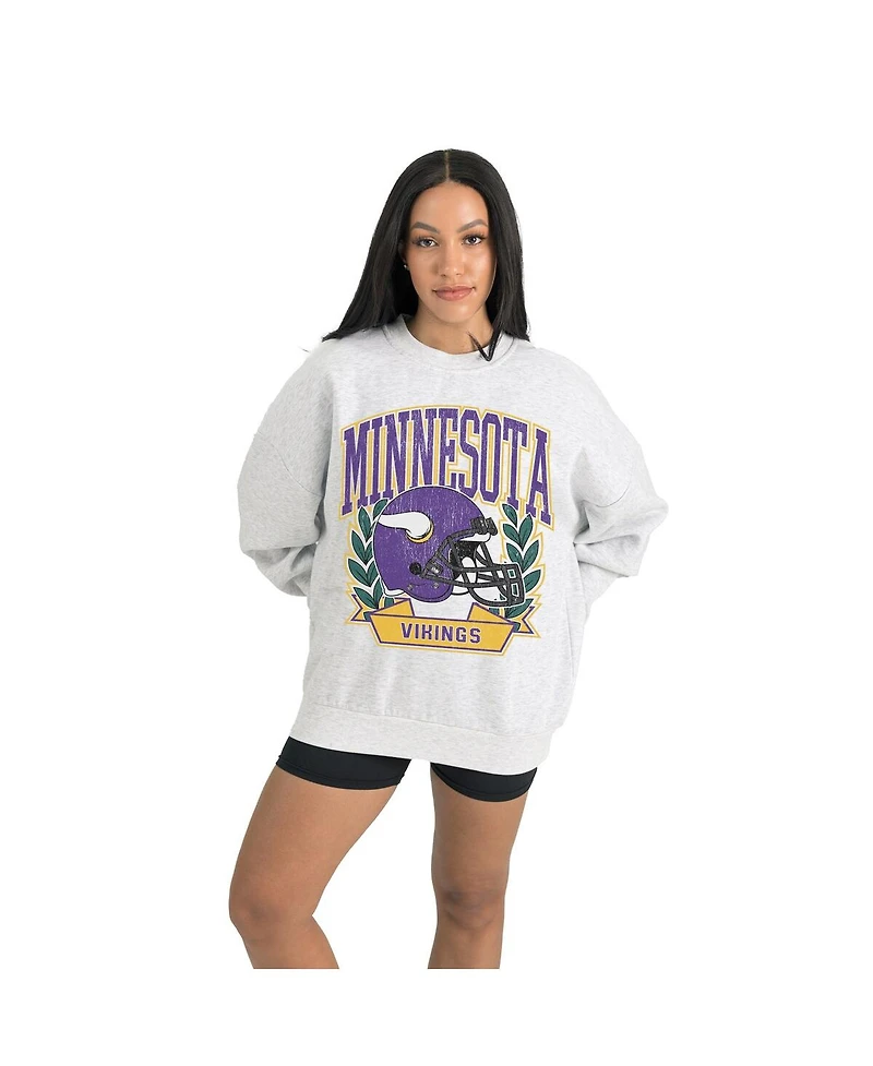 Gameday Couture Women's Gray Minnesota Vikings Heritage Premium Fleece Pullover Sweatshirt