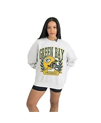 Gameday Couture Women's Gray Green Bay Packers Heritage Premium Fleece Pullover Sweatshirt