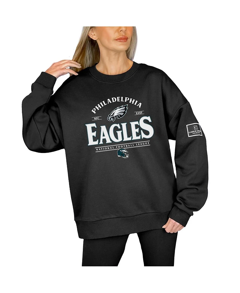 Gameday Couture Women's Black Philadelphia Eagles Oversized Players Only Label Pullover Sweatshirt