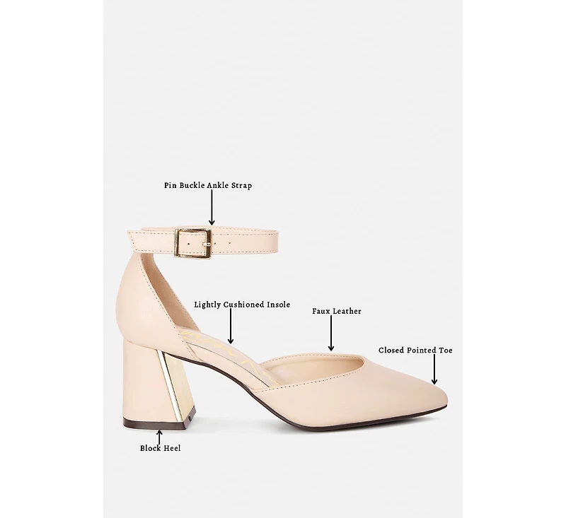 Myla Faux Leather Metallic Sling Heeled Sandals Women