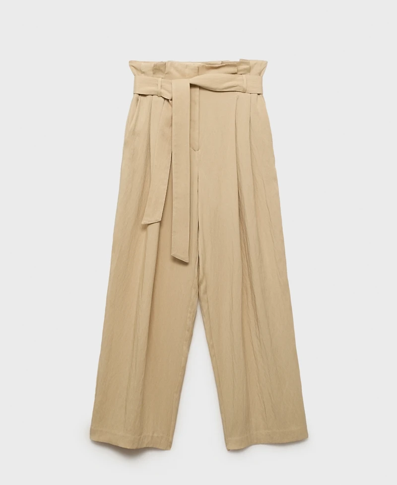 Mango Women's Lyocell Paper bag Pants