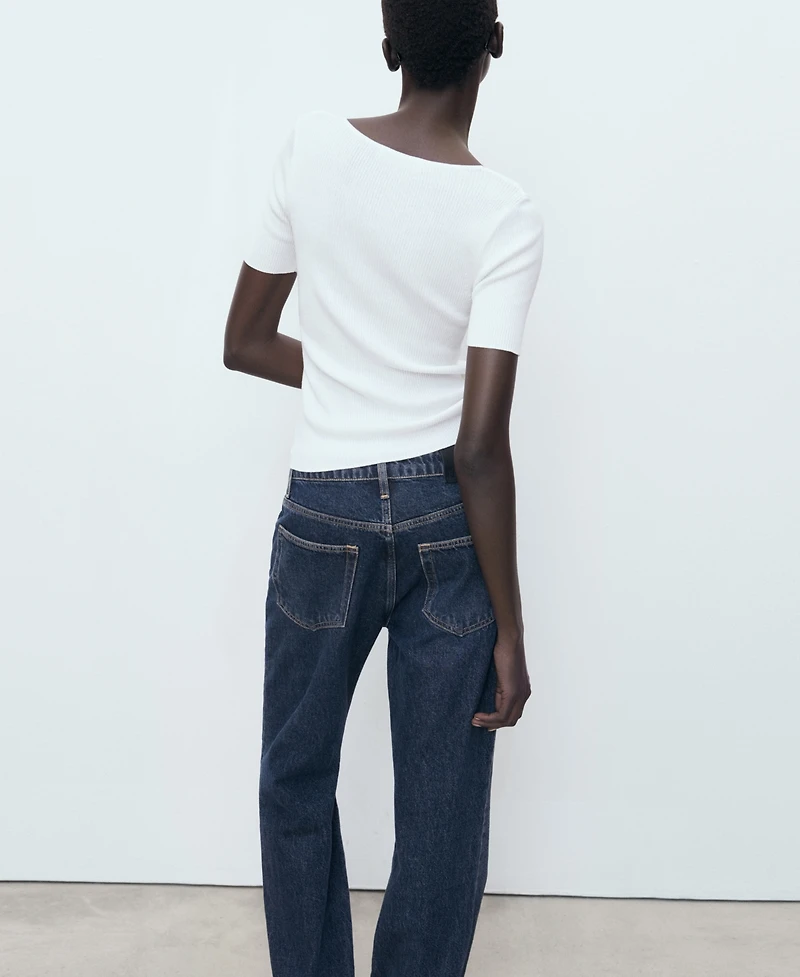 Mango Women's Mixed Ribbed Sweater