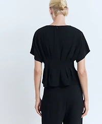 Mango Women's Fitted Peplum Blouse