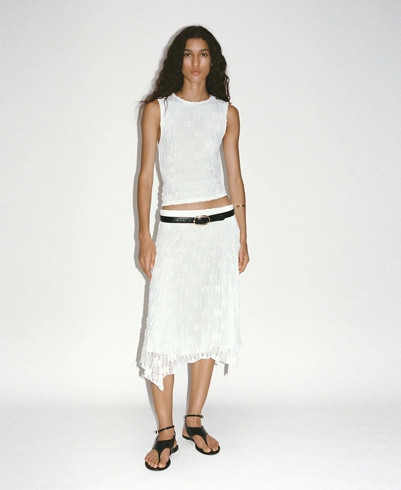 Mango Women's Lace Midi Skirt