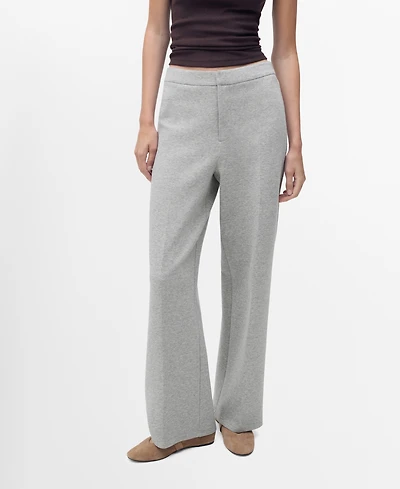 Mango Women's Elastic Waist Straight-Fit Pants