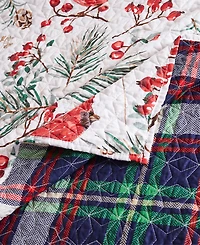 Greenland Home Fashions Cardinal Plaid Winter Wonderland Reversible Throw, 50" x 60"