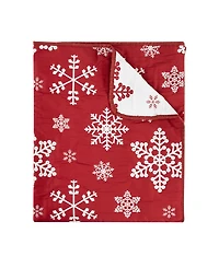 Greenland Home Fashions Snowflakes Jacquard Woven Reversible Holiday Throw, 50" x 60"