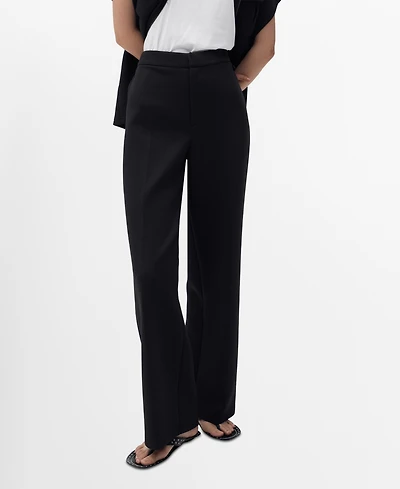 Mango Women's Elastic Waist Straight-Fit Pants