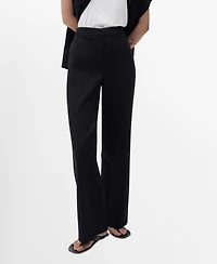 Mango Women's Elastic Waist Straight-Fit Pants