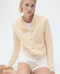 Mango Women's Frayed Ends Knitted Cardigan