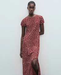 Mango Women's Floral-Print Pleated Dress