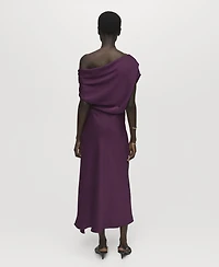 Mango Women's Asymmetrical Satin Dress