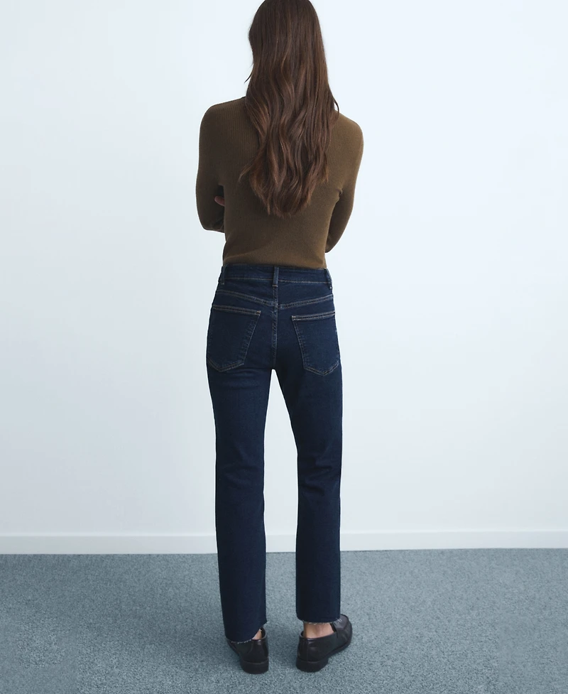 Mango Women's Sienna Flared Cropped Jeans