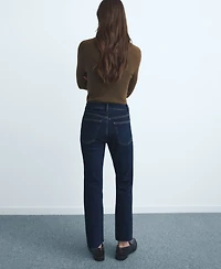 Mango Women's Sienna Flared Cropped Jeans