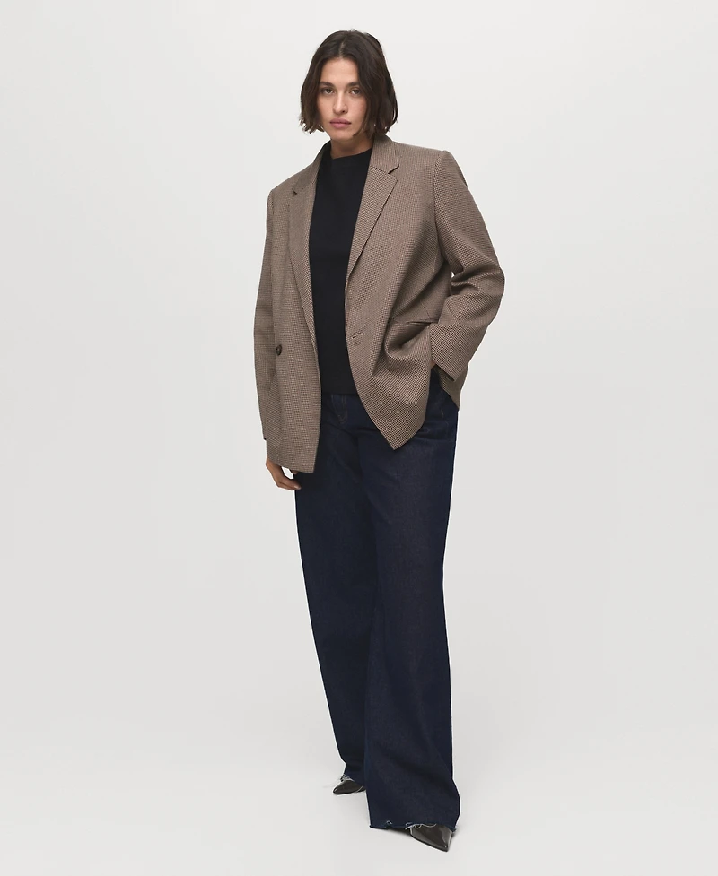 Mango Women's Micro-Houndstooth Double-Breasted Jacket