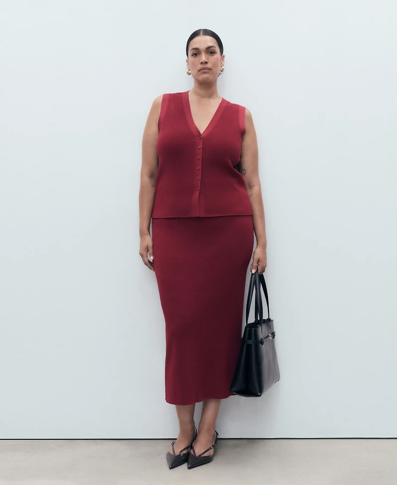 Mango Women's Fine-Knit Gilet Sweater Vest