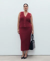 Mango Women's Fine-Knit Gilet Sweater Vest