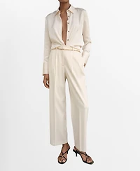 Mango Women's Straight-Fit Pleated Pants