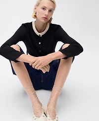 Mango Women's Contrasting Cotton Cardigan