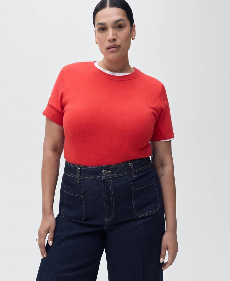 Mango Women's Pockets Wide Leg Jeans