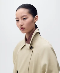 Mango Women's Long Double-Breasted Trench Coat