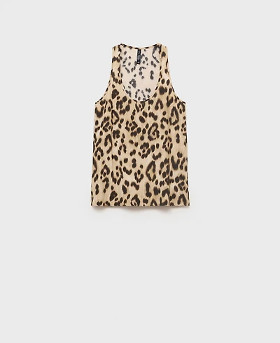 Mango Women's Animal-Print Fluid Top