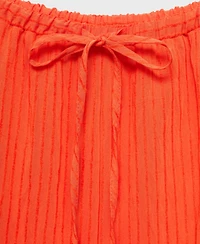 Mango Women's Straight-Leg Crinkled-Effect Pants