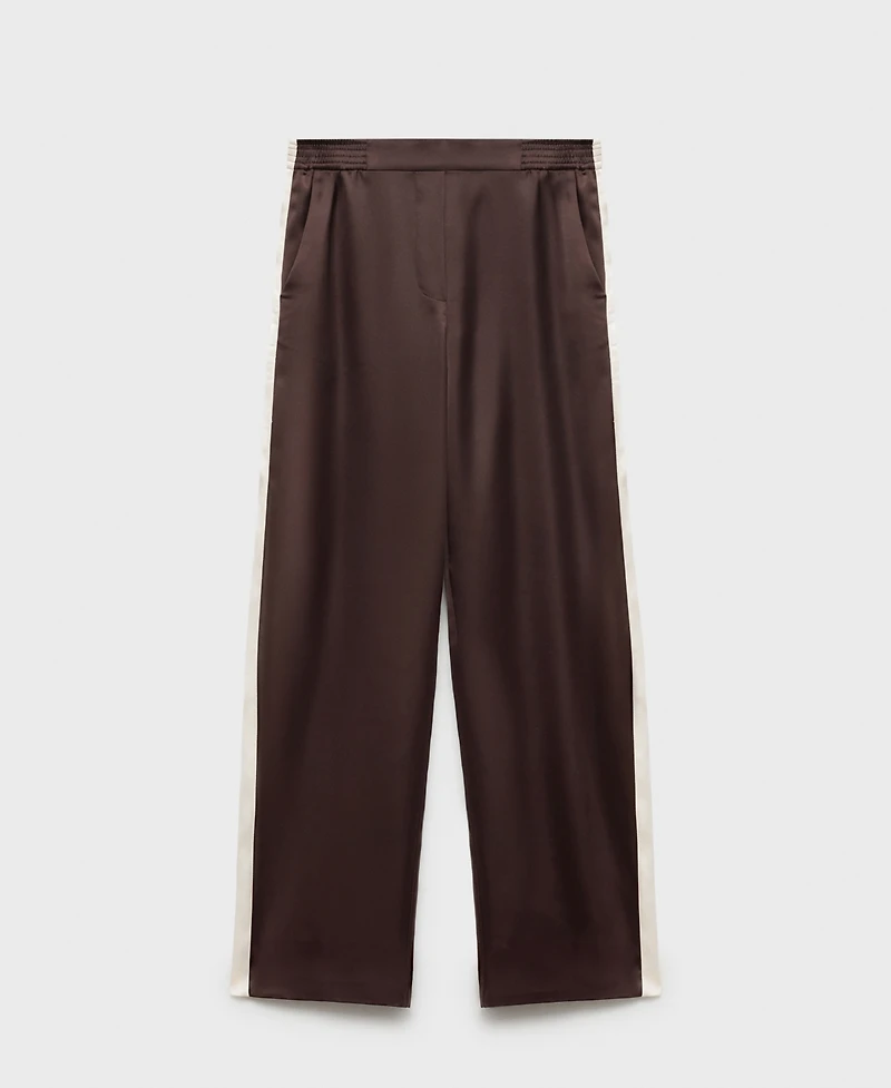 Mango Women's Contrast Stripe Straight Pants