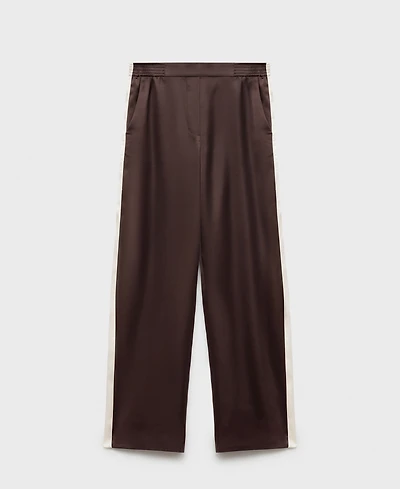Mango Women's Contrast Stripe Straight Pants