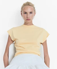 Mango Women's Short-Sleeved Fine-Knit Sweater