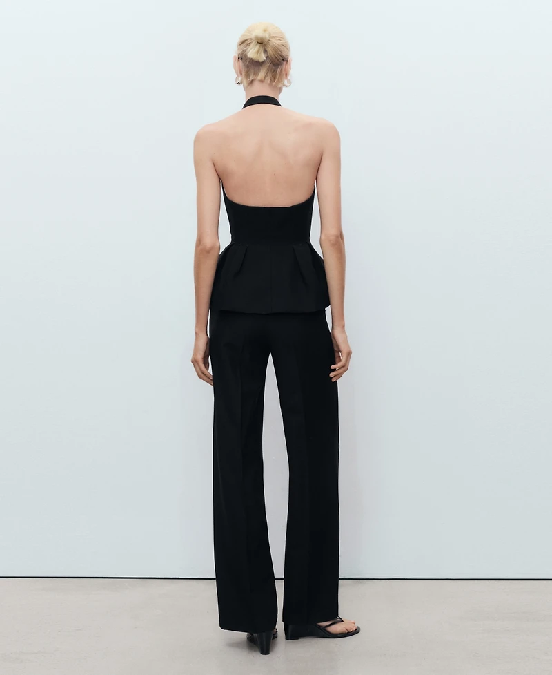 Mango Women's Straight Mid-Rise Suit Pants