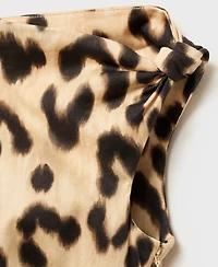Mango Women's Asymmetrical Animal-Print Dress