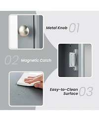 Gymax Bathroom Wall Medicine Cabinet Wall Mounted Storage Organizer