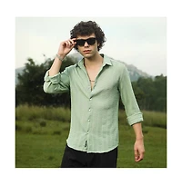 Campus Sutra Men's Wicker-Tactile Shirt