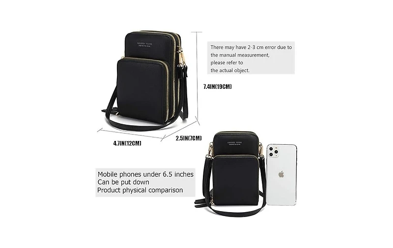 Kemimoto Touch Screen Crossbody Phone Purse for Women, Rfid Blocking Small Cellphone Shoulder with 2 Adjustable Strap
