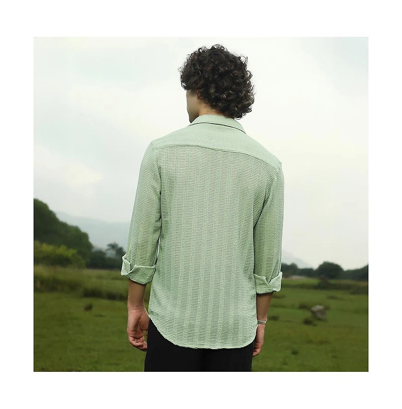 Campus Sutra Men's Wicker-Tactile Shirt