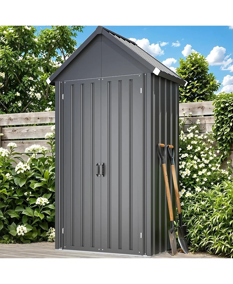 Aecojoy Outdoor Storage Cabinet Waterproof with Shelves, Vertical Tall Sheds Cabinet