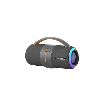 RadioShack 50W Gray and Orange Wireless Bluetooth Portable Speaker With Type C Charging Cable 4001784