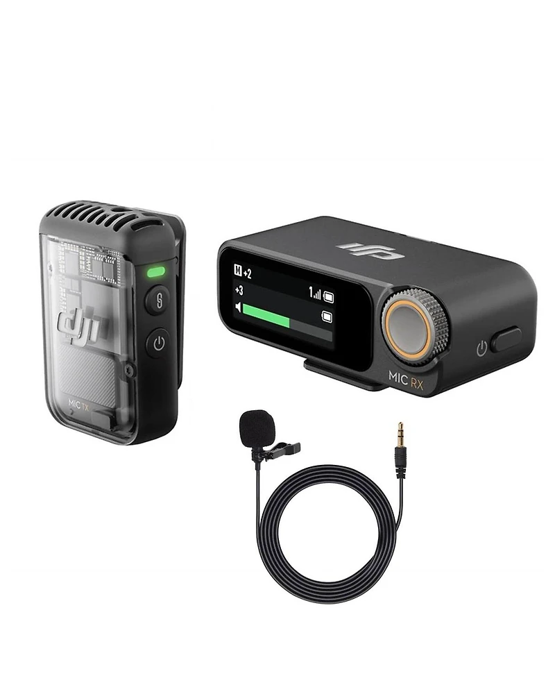 Dji Mic 2 (1 Tx + 1 Rx), Wireless Microphone with Noise Cancelling, 250m (820 ft.) Range, Microphone for iPhone, Android, Camera, Vlogs, Bundle with T