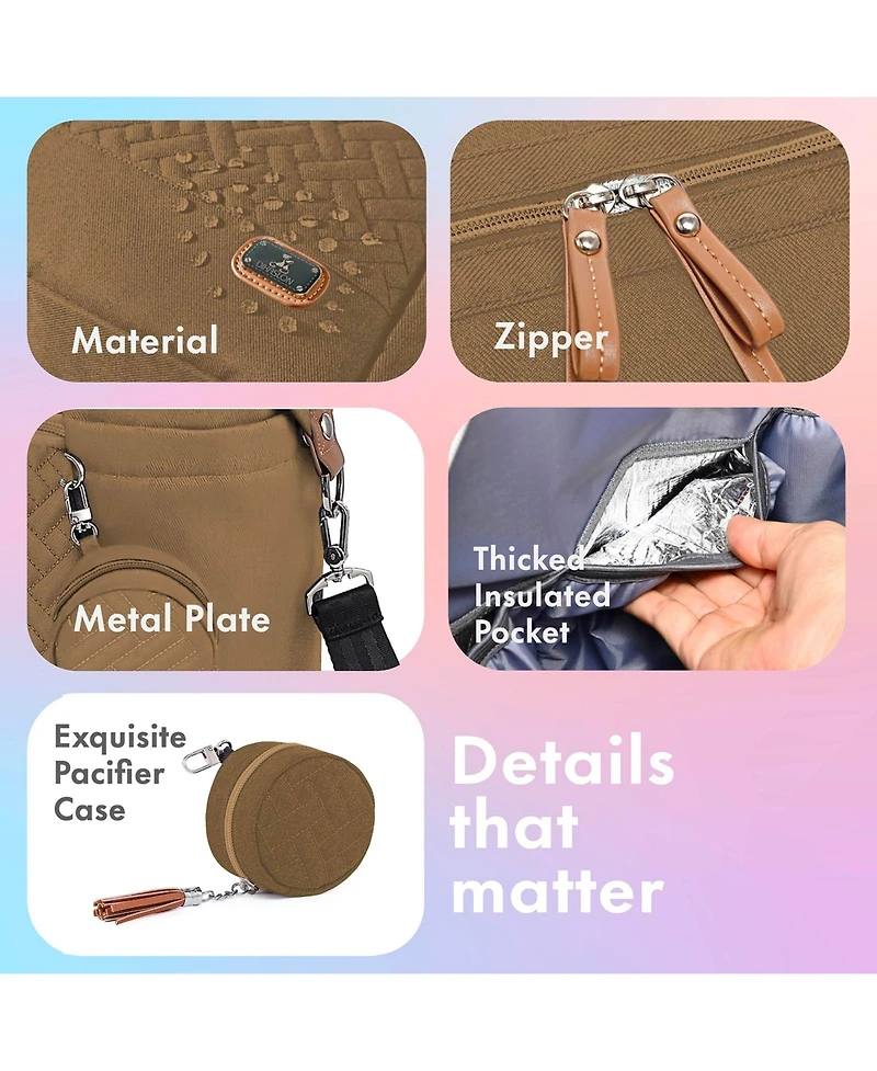 Dikaslon Large Diaper Bag Tote with Pacifier Case and Changing Pad, Travel for Mom Dad