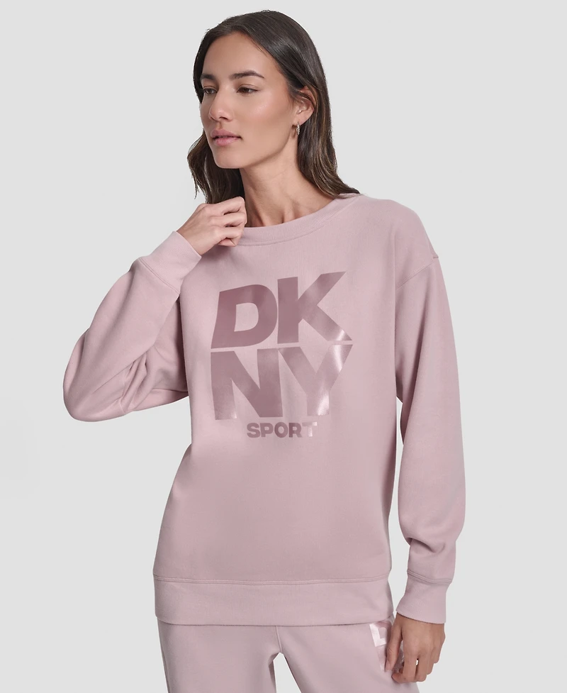 Dkny Women's Transfer Logo Crew Neck Sweatshirt